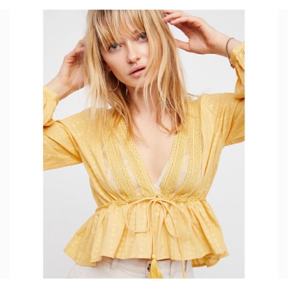 Free People Oberoi yellow top small